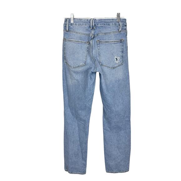 Good American Good Classic Straight Slim High Rise Stretch Jeans Light Wash 4/27 - Picture 3 of 9